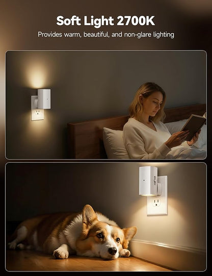Brightown 2 Pack White Night Lights Plug into Wall, Modern Night Light - Image 5