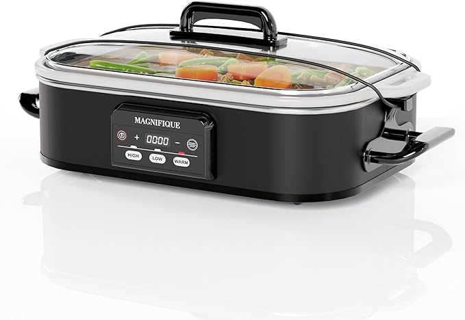 Magnifique 4 Quart Casserole Digital Slow Cooker, Premium Ceramic Bakeware - Image 9