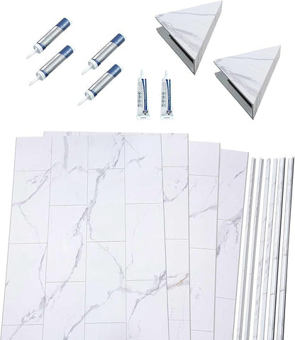 Palisade 78in x 60in x 32in Waterproof Vinyl Shower Surround Kit - Image 2