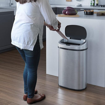 iTouchless 13 Gallon Oval Sensor Trash Can - Image 2