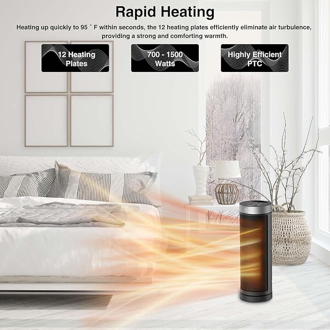 Ceramic Space Heater, Portable Indoor Heater - Image 3