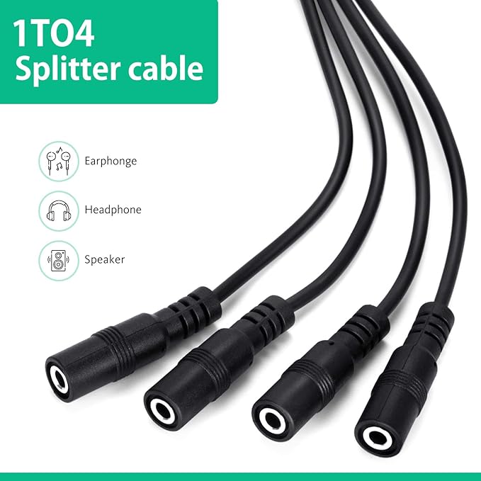 3.5mm Headphone Splitter Cable, ONXE 1/8 Inch AUX Stereo Jack Audio Splitter 1 - Image 3