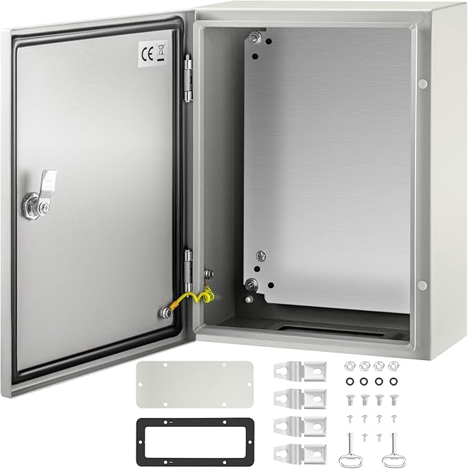 VEVOR Electrical Enclosure Box, Carbon Steel Hinged Junction Box, IP66 by VEVOR