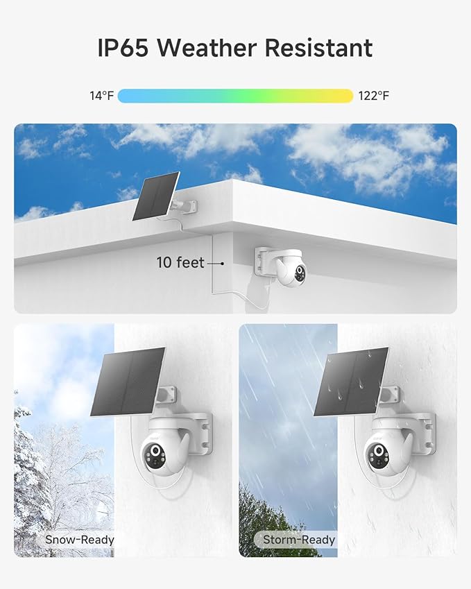 Noorio Solar Security Cameras Wireless Outdoor, 2K Pan/Tilt 360° View - Image 8