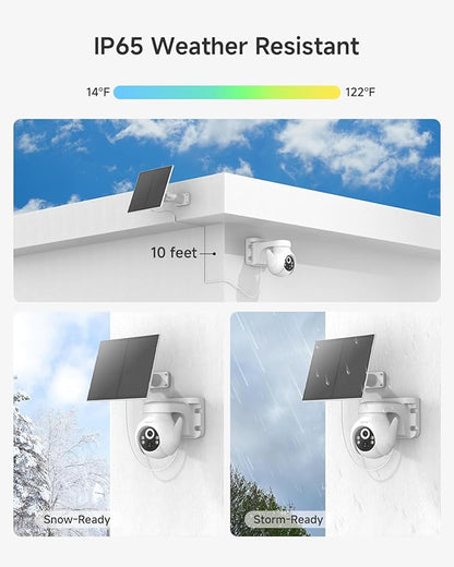 Noorio Solar Security Cameras Wireless Outdoor, 2K Pan/Tilt 360° View - Image 8