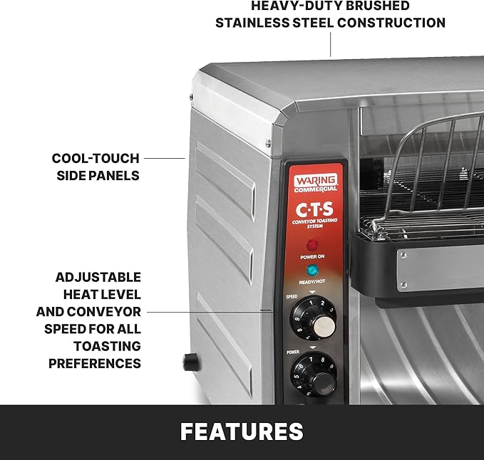 Waring Commercial CTS1000B Conveyer Toaster, 1000+ slices per hour, 6-20 Phase - Image 4