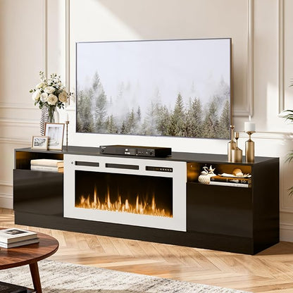 YISUFO 70" TV Stand with 36" Electric Fireplace, Large Modern Media - Image 8
