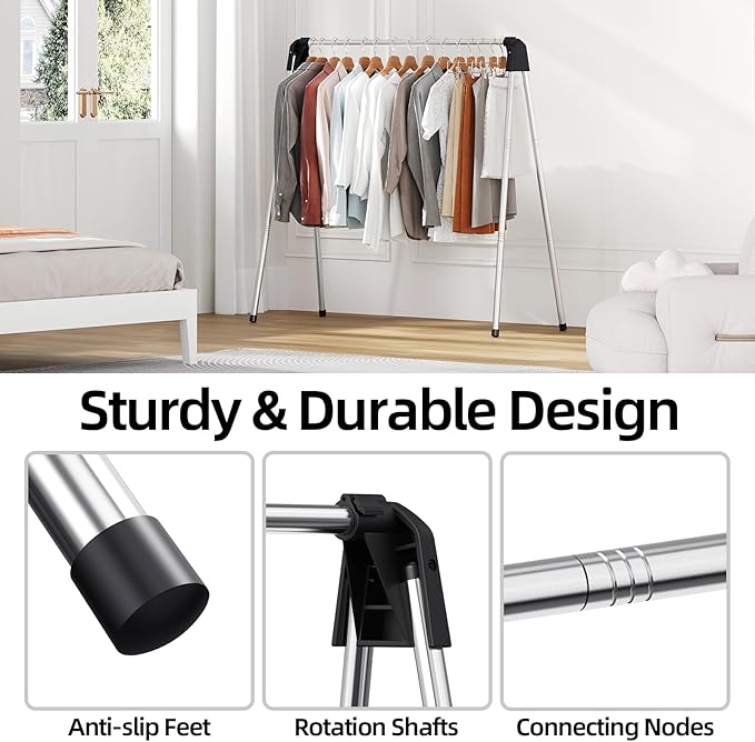 APEXCHASER Clothes Drying Rack Foldable, Stainless Steel Laundry Drying Rack - Image 3