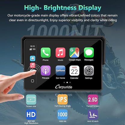 CARPURIDE W502BS PRO for BMW Motorcycle CarPlay & Android Auto Dual Bluetooth - Image 9