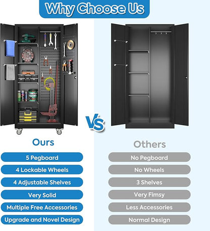 71" H Broom Closet Storage Cabinet - Image 7