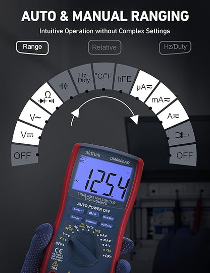 AstroAI Digital Multimeter and Analyzer TRMS 6000 Counts Volt Meter Ohmmeter - Image 4