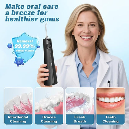 AUIEI Water Flosser Pick for Teeth & Braces, 300ML Cordless Power Dental - Image 2