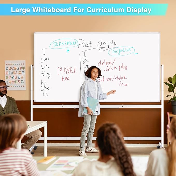 maxtek Rolling Whiteboard 72x48, Large Double-Sided White Board Dry Erase on - Image 6