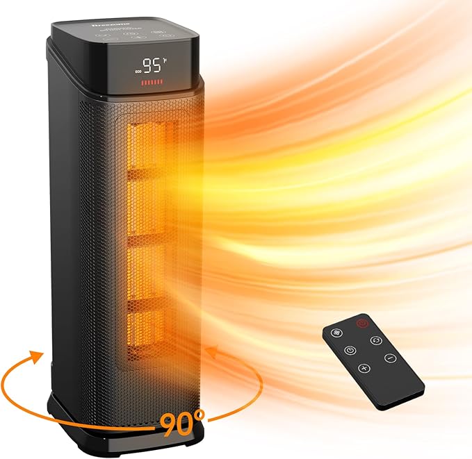 BREEZOME Space Heater Indoor, 1500W PTC Portable Electric Heaters by BREEZOME