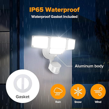 LUTEC 80W 9000LM LED Security Lights Motion Sensor Outdoor Lights, 4 Head LED - Image 6