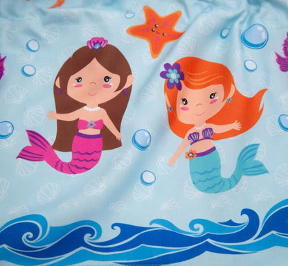 EVERYDAY KIDS Mermaid 60x15” Coastal Print Window Valance for Toddler, Baby and Young Girls Bedrooms Window Décor Treatment in Turquoise, Blue, Purple and Orange