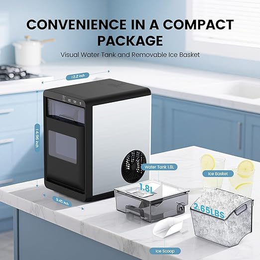 COWSAR Nugget Ice Makers Countertop, 44Lbs/24H Crushed Ice Maker & Pebble Ice - Image 6
