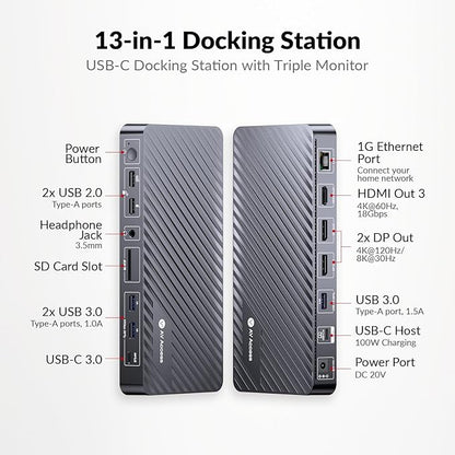 AV Access Docking Station 3 Monitors, 8K@30Hz Single Display, Triple 4K Display - Image 2