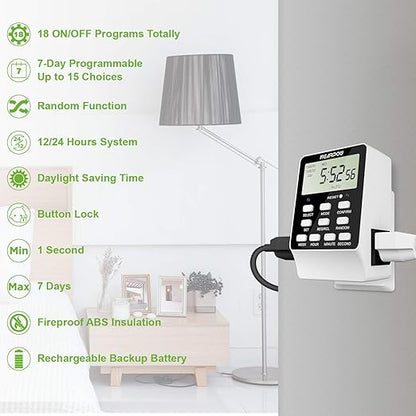 Outlet Timer, NEARPOW Dual Digital Light Timer - Image 7