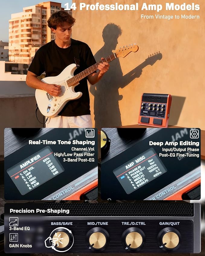 JOYO 10W Portable Guitar Practice Amp & Multi-Effects Pedal Combo Amplifier - Image 4