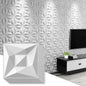 Greymond White PVC 3D Wall Panels, 33 Pack 11.8''x11.8''Geometric Design by Greymond