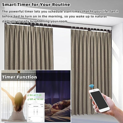 Lemoeyes Electric Curtain Track, Retractable Motorized Curtains Rod From - Image 4