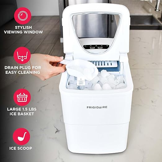 Frigidaire EFIC108 Counter top Portable, 26 lb per Day Compact Ice Maker Machine - Image 3