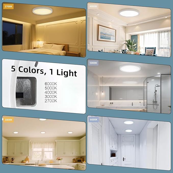 TOPELER 12 Inch Flush Mount Ceiling Light - Image 3