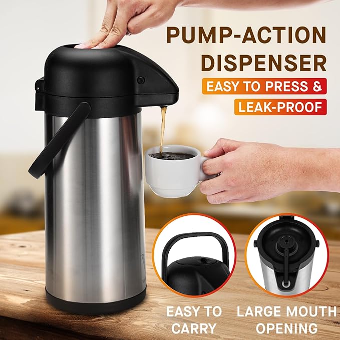Airpot Coffee Dispenser with Pump - Image 3