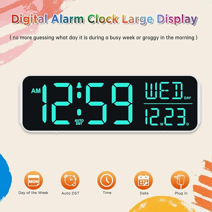 Peakeep Large Display Digital Alarm Clock - Image 2
