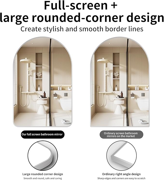 24x36 inch Silver Arched Mirror - Image 4