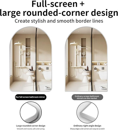 30x40 inch Silver Tempered Glass Large Arched Mirror - Image 4