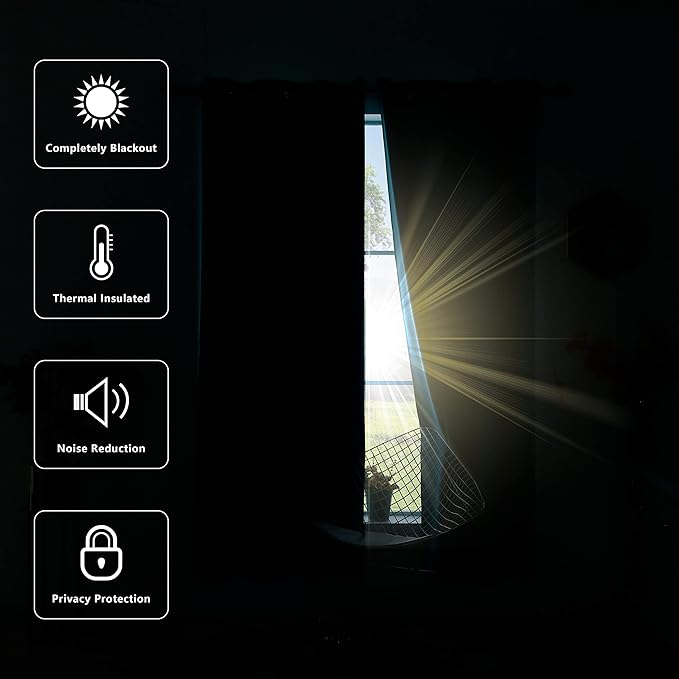 KOUFALL 108 Inch Long Blackout Curtains Thermal Insulated Light Blocking Extra - Image 5