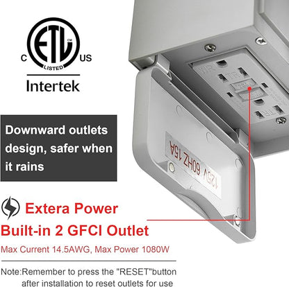 2 pack Porch Lights with GFCI Outlet, Dusk to Dawn Motion Sensor Outdoor Lights - Image 2