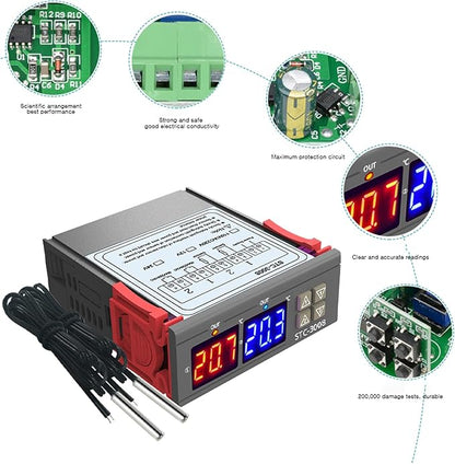 Oumefar Digital Display Intelligent Temperature Controller Dual Control - Image 9