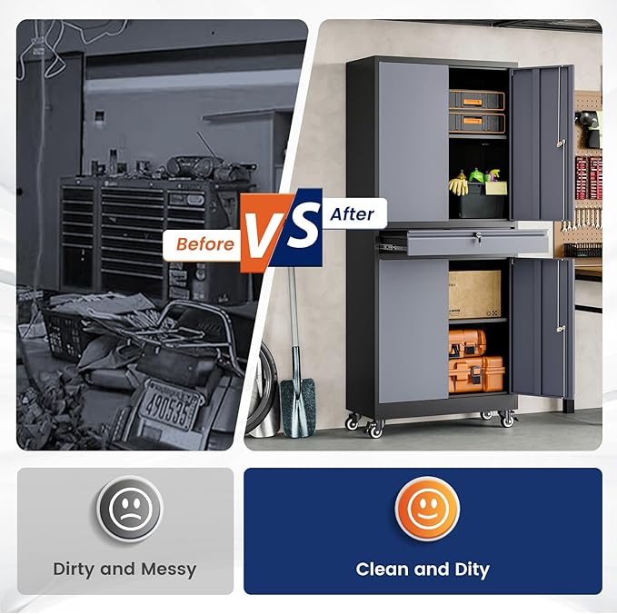 Yizosh Metal Garage Storage Cabinet - Image 7