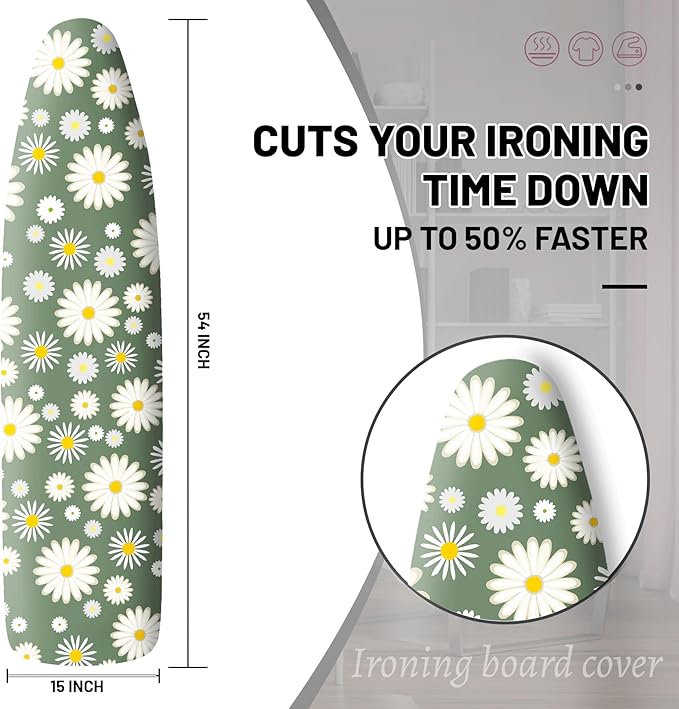 Extra Thick Ironing Board Cover and Pad, 15x54 Ironing Board Cover, Resist - Image 2