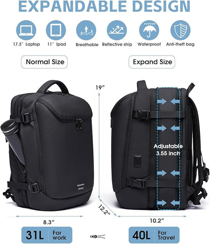 Vacuum Backpack Travel with Pump, 40L Expandable Carry on Compression Backpack - Image 6