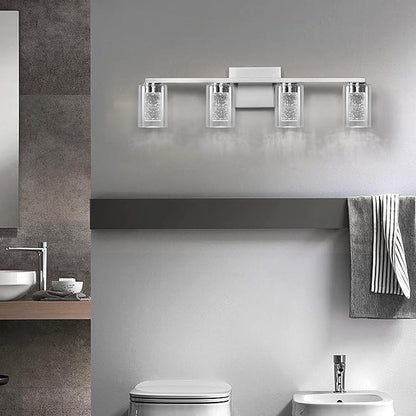 SADENICEL 4-Light Bathroom Light Fixtures, Brushed Nickel, Dimmable LED - Image 7