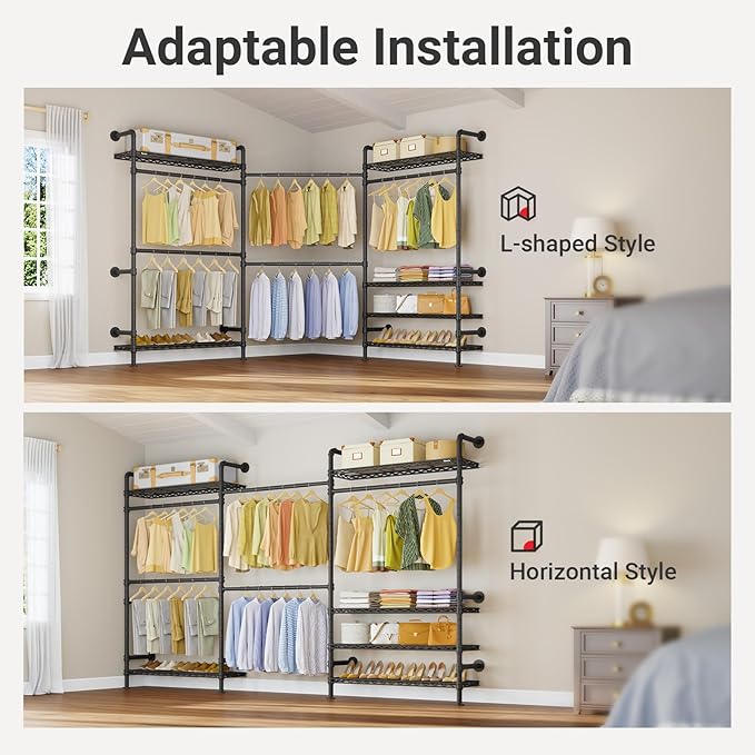 Timate F3 Plus Wall Mounted Clothes Rack Industrial Pipe Clothing Rack - Image 2