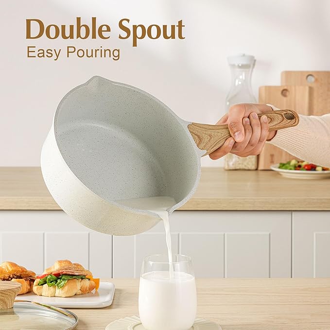 SENSARTE White Ceramic Nonstick Saucepan - Image 2