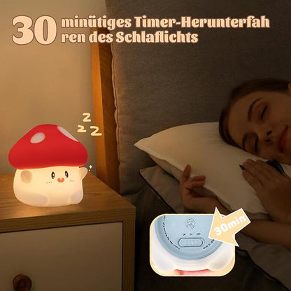 Rytinazzz Hug Mushroom Night Light, 50-Hour Battery & Pat Control, Squishy Lamp - Image 3