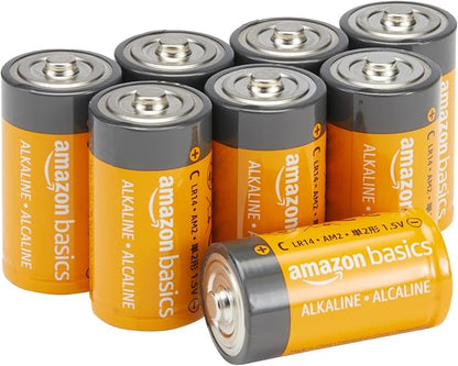 Amazon Basics 8-Pack C Cell Alkaline All-Purpose Batteries, 1.5 Volt, 5-Year by AmazonBasics