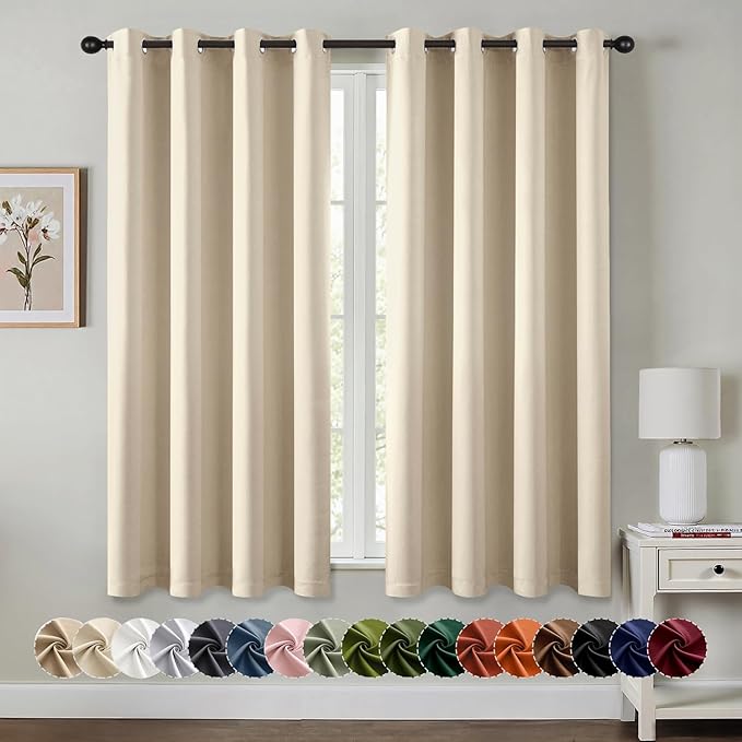 MIULEE Cream Beige Blackout Curtains by MIULEE