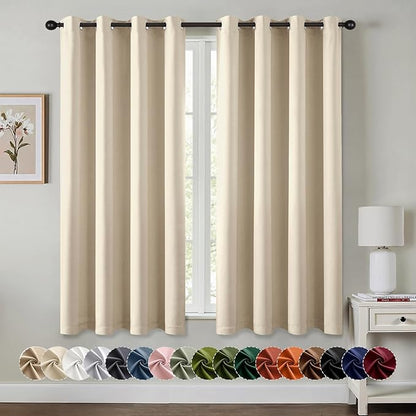 MIULEE Cream Beige Blackout Curtains by MIULEE