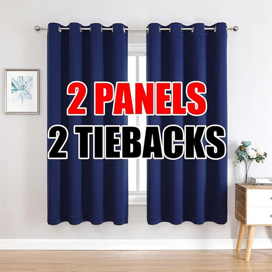 MIUCO 2 Panels Room Darkening Thermal Insulated Grommet Window Blackout Curtains by MIUCO