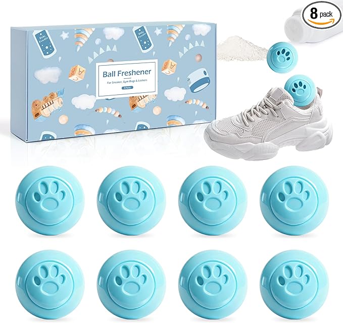 SCENTORINI Shoe Deodorizer Balls, 8 Pack Baby Powder Scent Sneaker Deodorizer by SCENTORINI