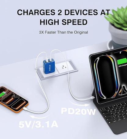 60W USB C Wall Charger Block, 5-Port C Charger Fast Charging Block PD Power - Image 6