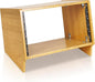 Sound Town DIY 6U Angled Desktop Turret Studio Rack, Solid Carbonized Bamboo by SOUNDTOWN