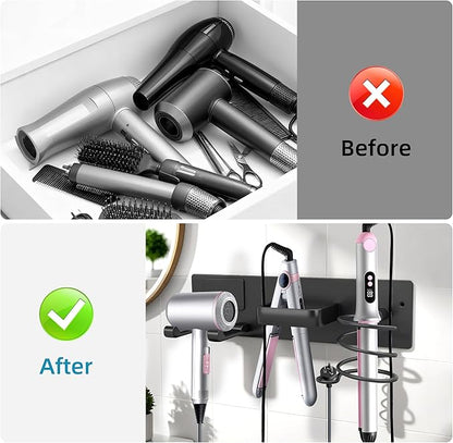 Dovyn Blow Dryer Holder Wall Mount, 3 in 1 Bathroom Hair Tool Organizer - Image 7